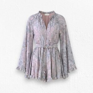 Boho Bell Sleeve Paisley Romper Festival Goodnight Macaroon Size Small Small
